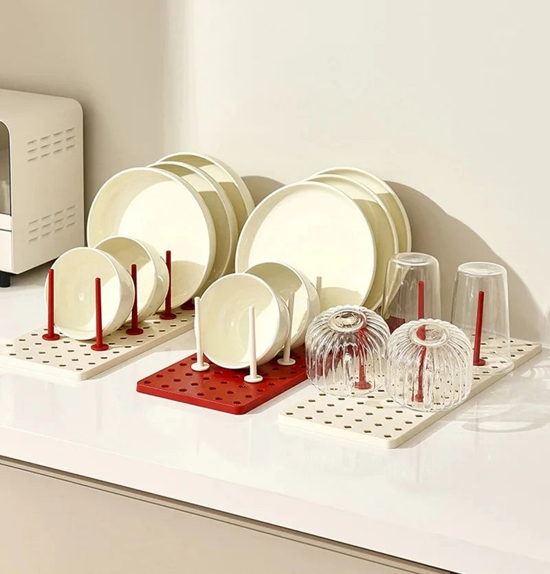 Organizer Dish Draining Drying Rack Telescopic Plate Bowl
