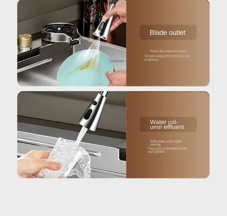 Nano 304 Stainless Steel Sink Waterfall Large Slot