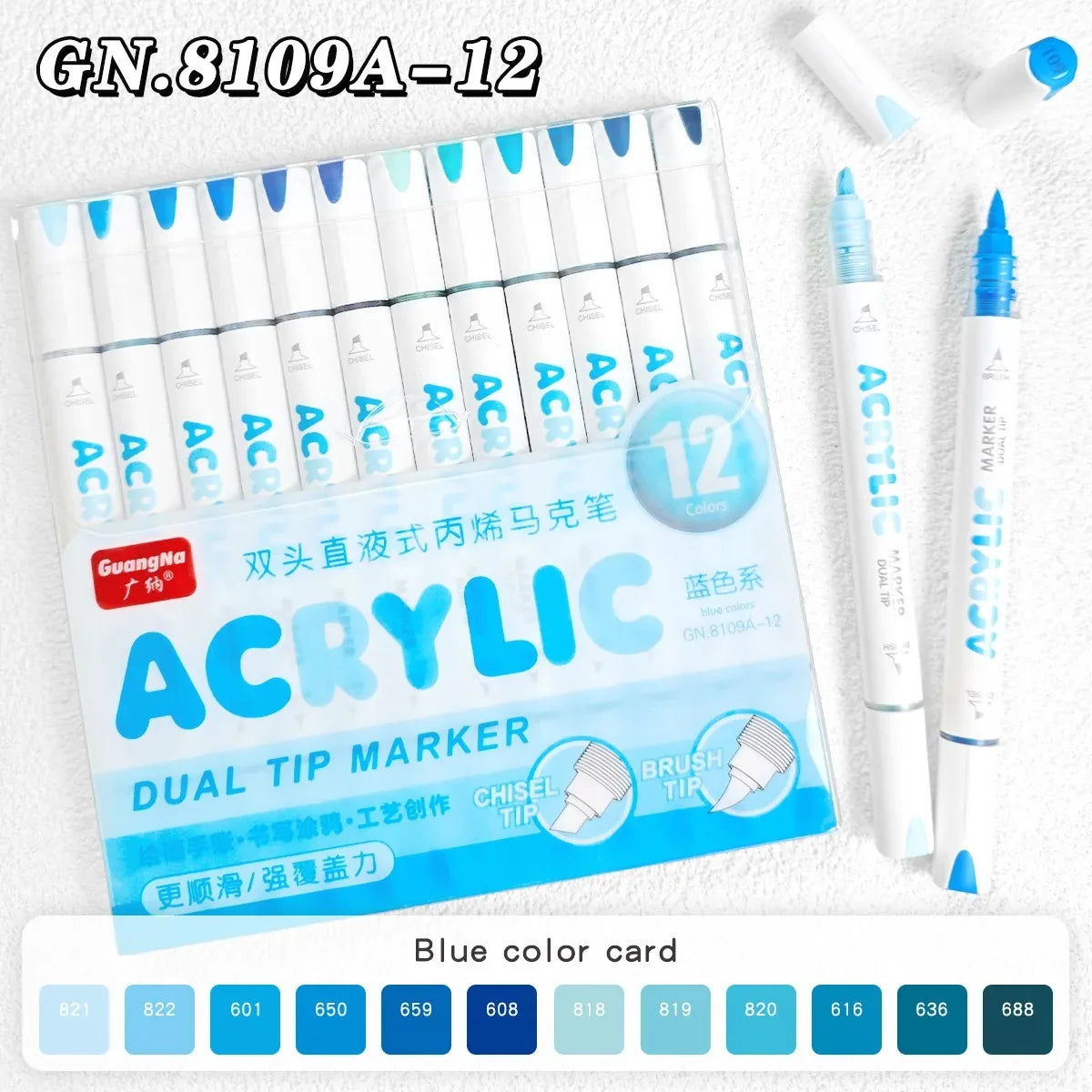 12-408 Colors Acrylic Paint Pen Acrylic Markers Brush