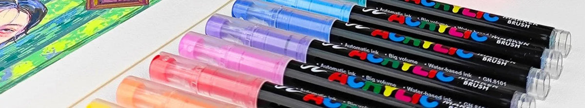 Guangna 360/12 Colors Acrylic Paint Pens Markers Brush