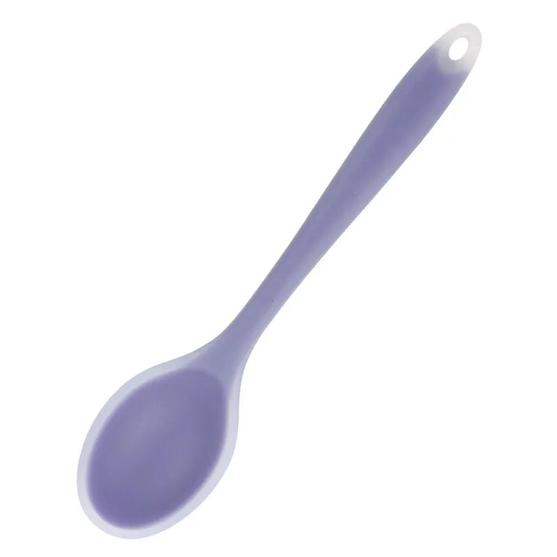 1pc Soft Silicone Spoon Stirring Long Handle Tableware