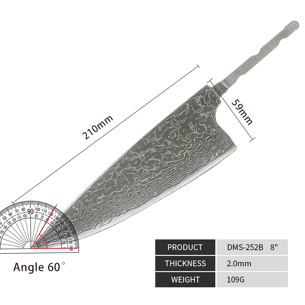 Amber Knife High Quality Blade Japanese Damascus Steel