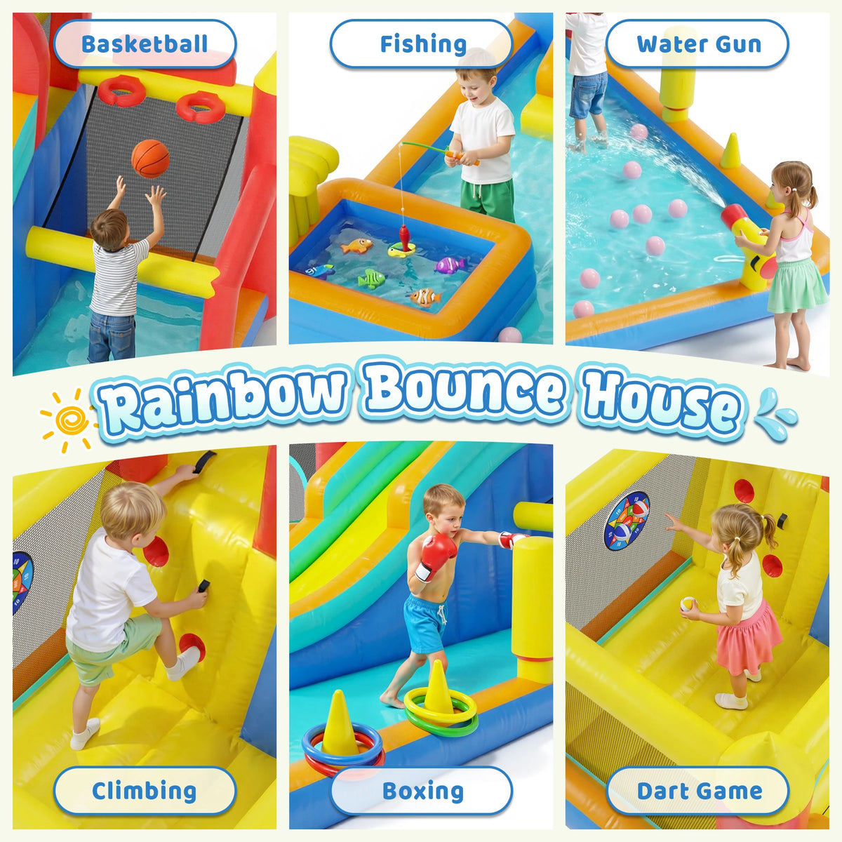 Jump Slide Inflatable Bouncer Kids Heavy Duty Blower