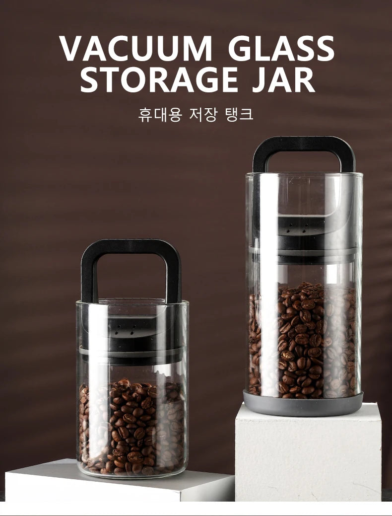 Glass Airtight Canister Food Container Tea Coffee Beans
