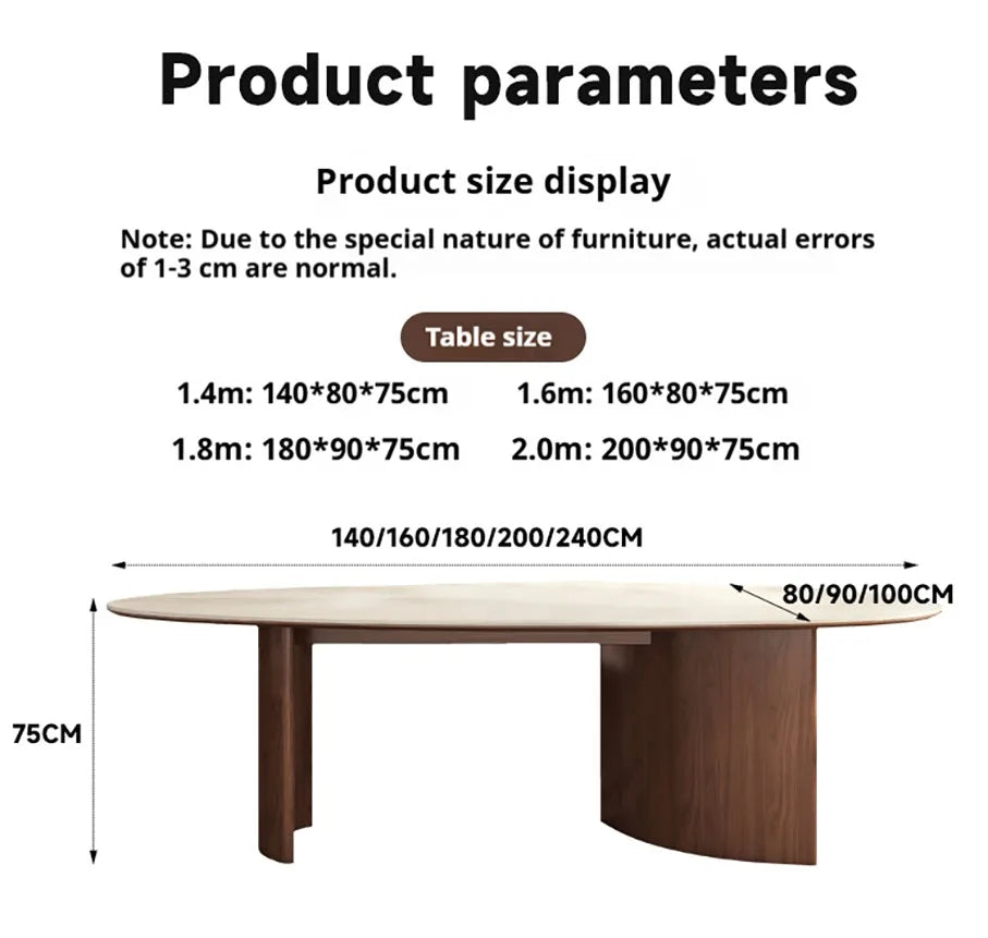 Any Size Custom Beige Travertine Teardrop Dining Table