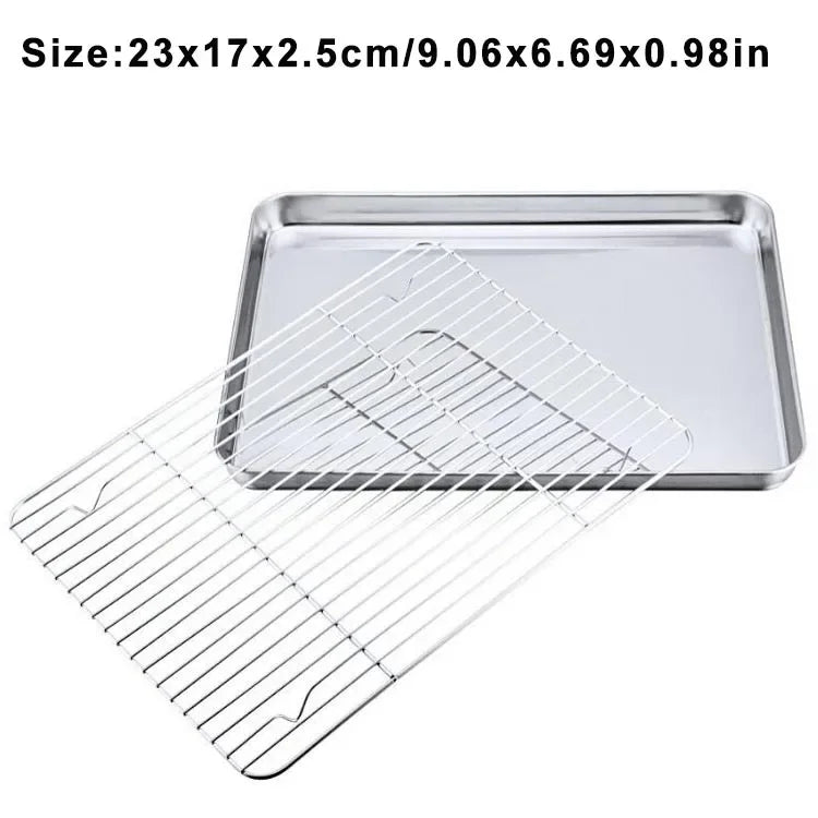 Rectangular Stainless Steel Grill Cookie Baking Pan Removable