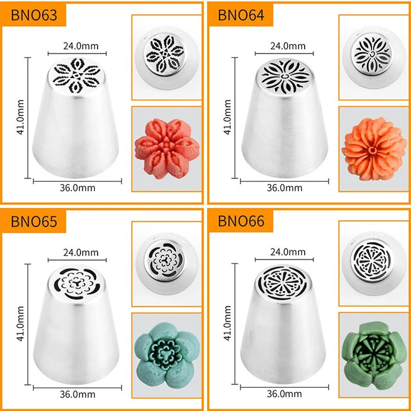 Russian Stainless Steel Piping Tips Flower Shaped Cake