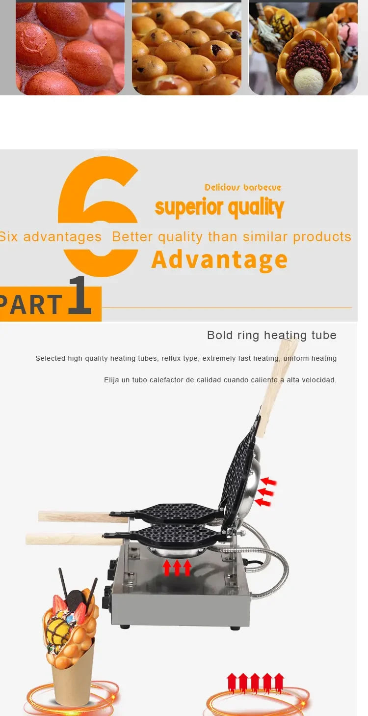 Commercial Electric Double Head 110v 220v Non-Stick Bubble