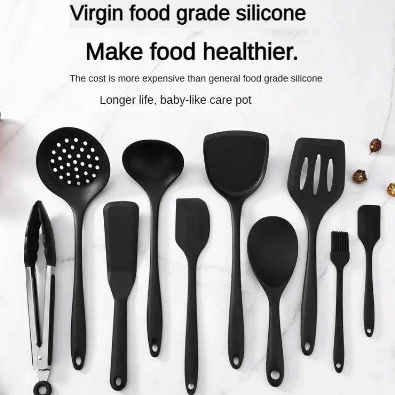 1/10pcs Food-Grade Silicone Heat-Resistant Slotted Spoon
