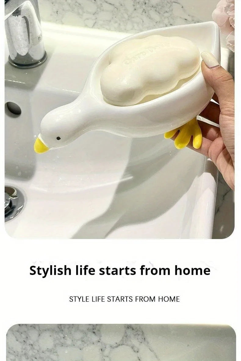 Duck Soap Dish - Cute Self Draining Soap