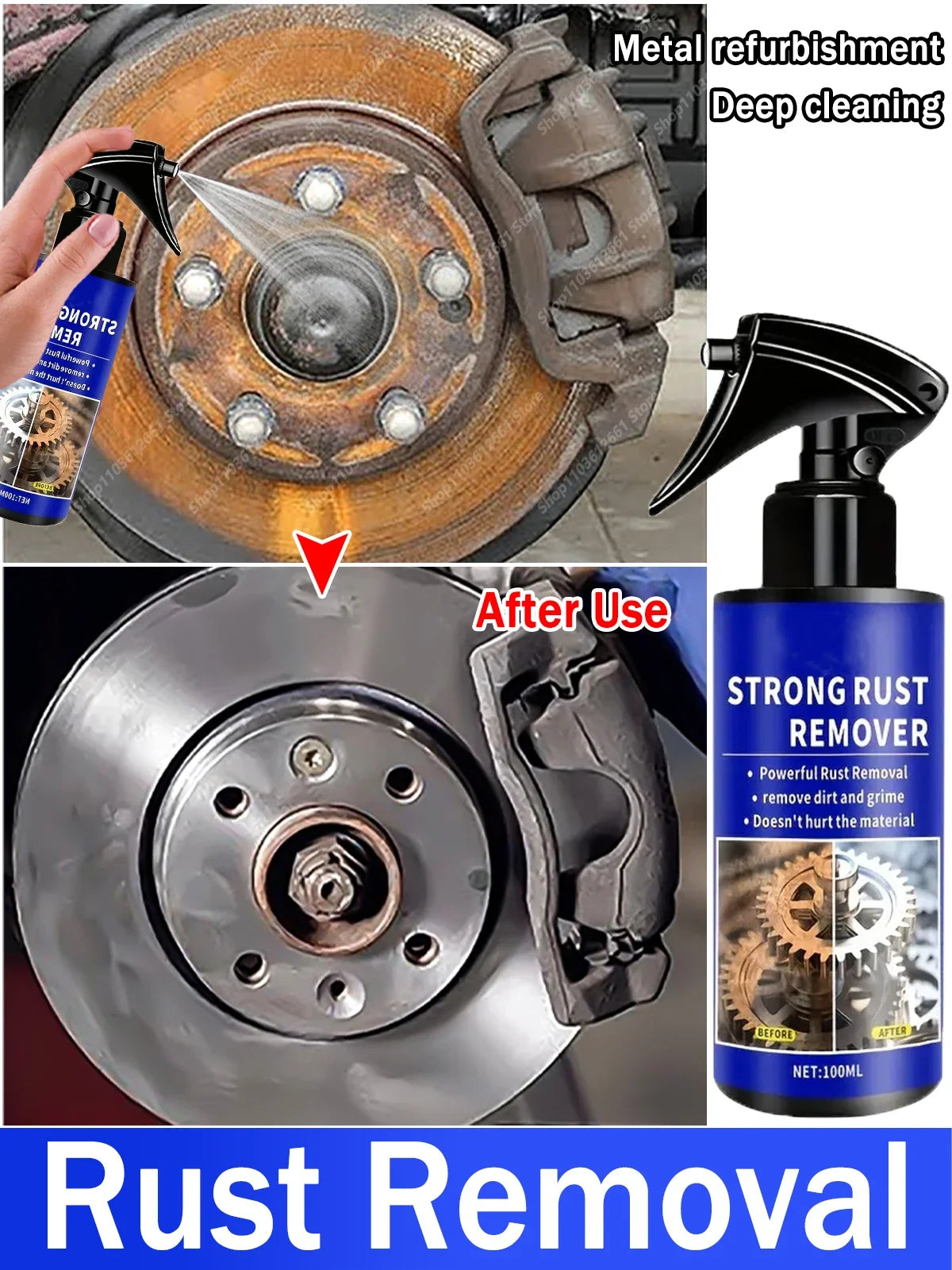 Car Rust Remover Clean Metal Iron Prowder Quickly