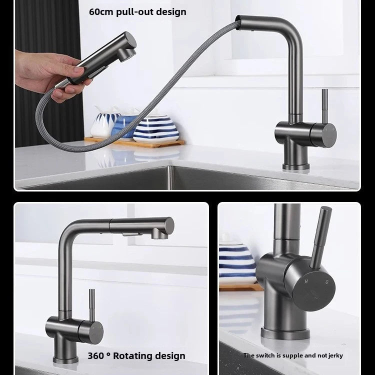 Touch On Pull Out Sink Faucet Stainless Steel