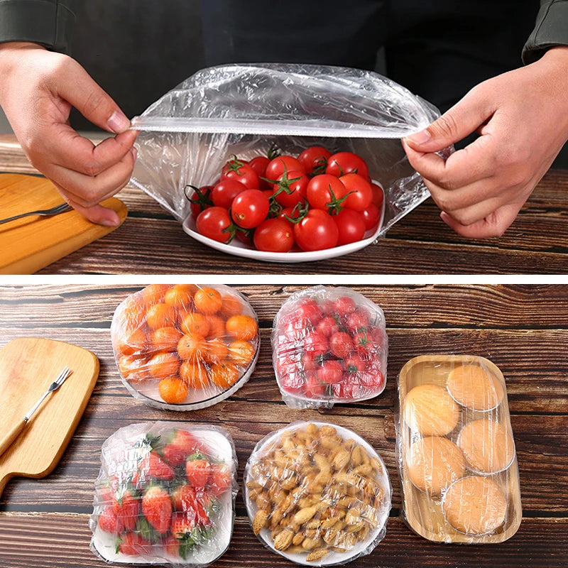 Reusable Disposable Food Cover Plastic Wrap Durable Elastic