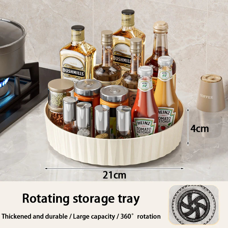 Rotating Spice Rack Kitchens Multi-Functional Storage Tray