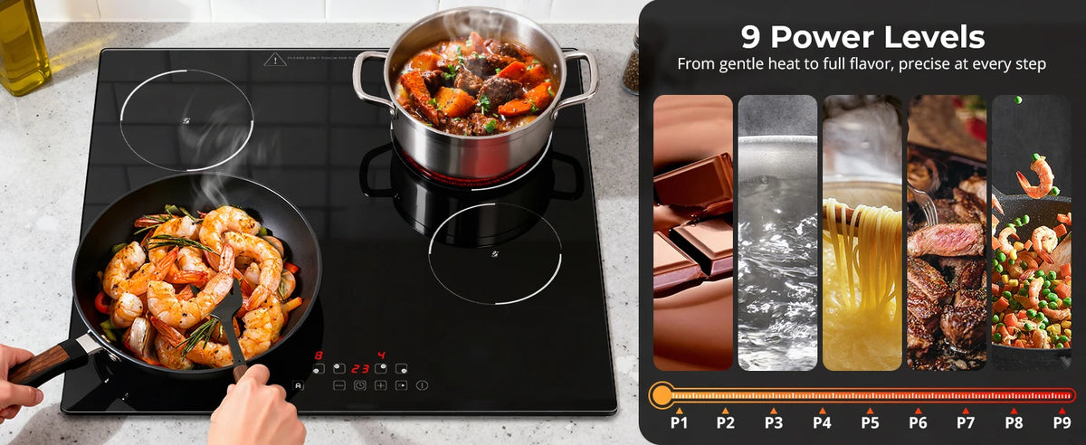 6000w Built-In Ceramic Hob Zone Induction Cooktop Touch