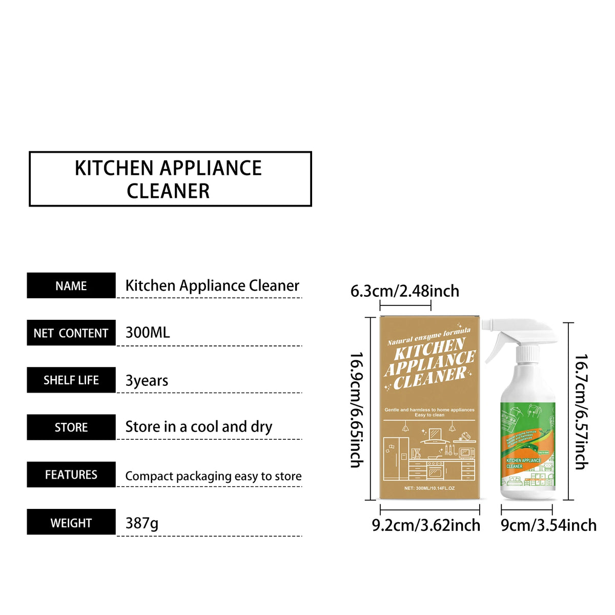 300ml Degreaser Spray Multi Purpose Appliance Cleaner Heavy