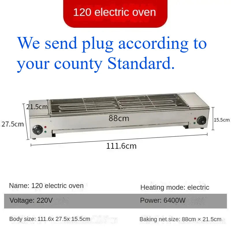 Electric Barbecue Grill Commercial Smoke-Free Indoor Stainless