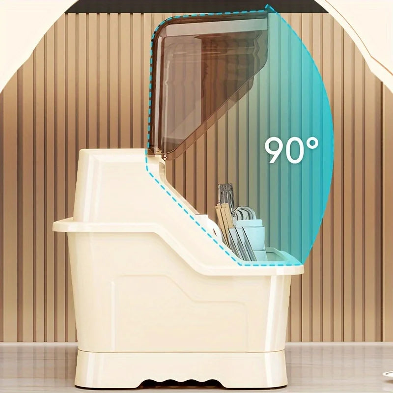 Dish Rack Lid - Space-Saving Dust-Proof Storage Cabinet