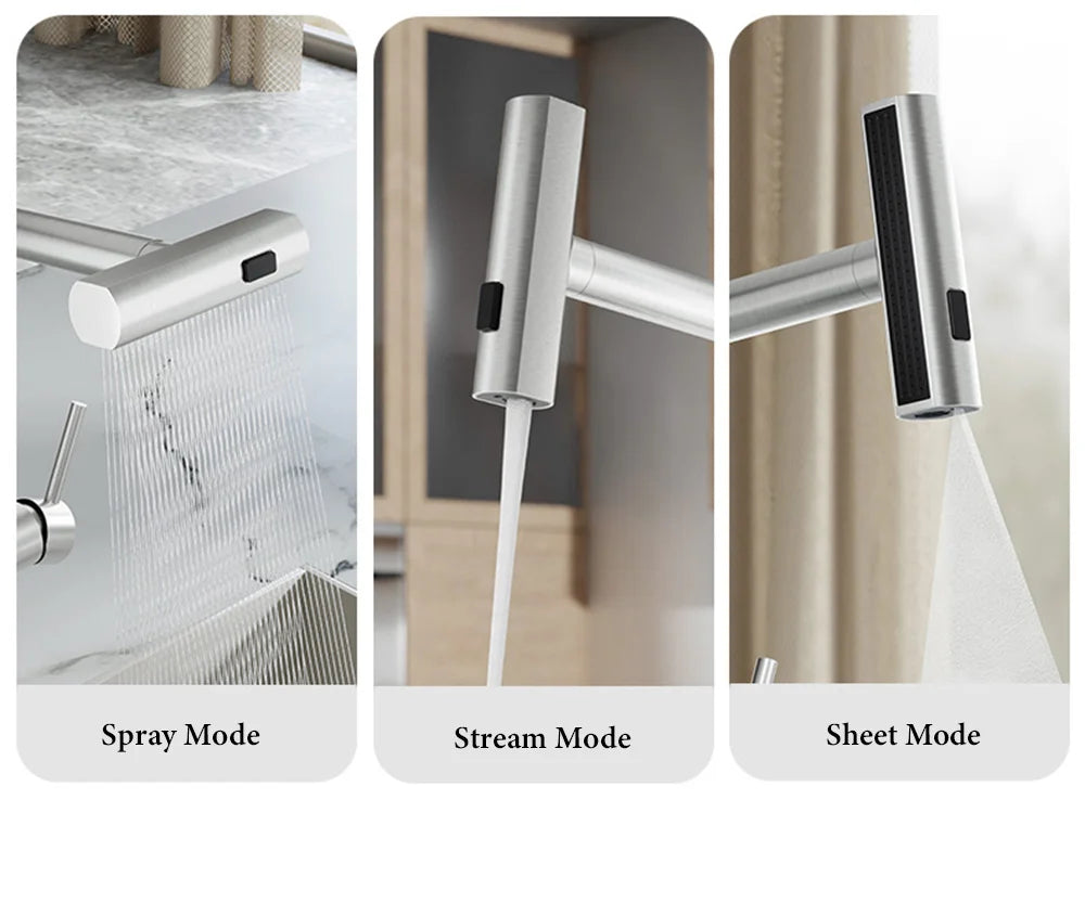 Multi Function Faucet Flying Rain Stream Nozzle Waterfall