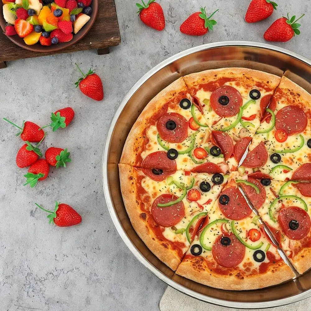 Round Baking Tray Non-Stick Even Heating Pizza Baking
