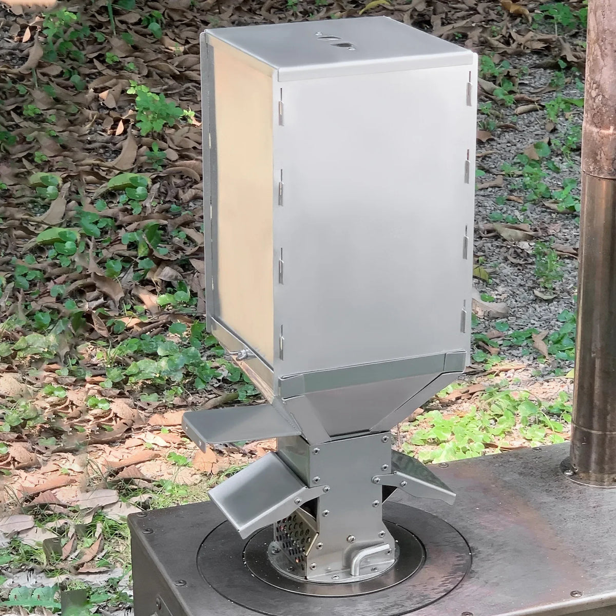 Stainless Steel Pellet Hopper Gravity Feed Fuel Storage