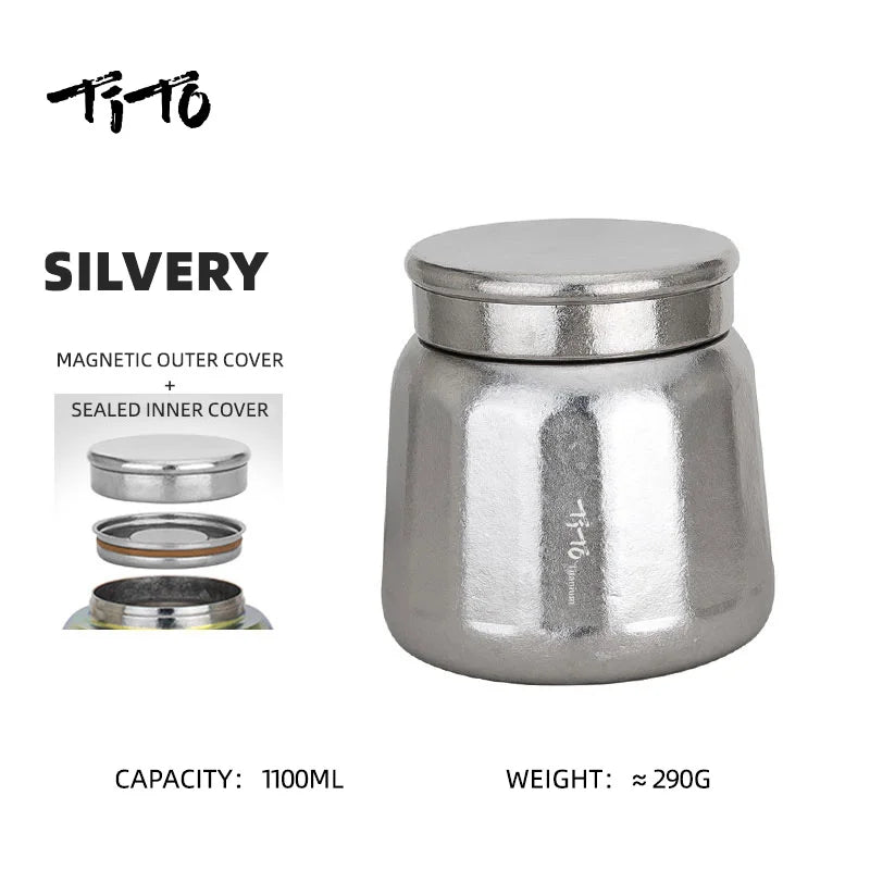 Tito Titanium Pure Titanium Tea Jar Large Storage