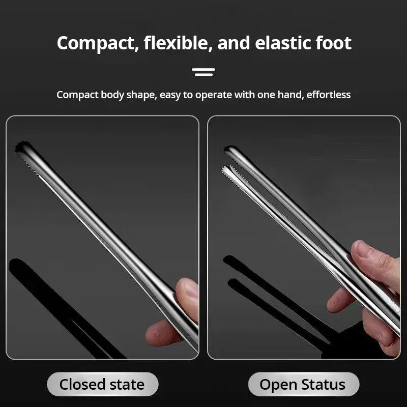 1pc 304 Stainless Steel Barbecue Clip Grill Tongs