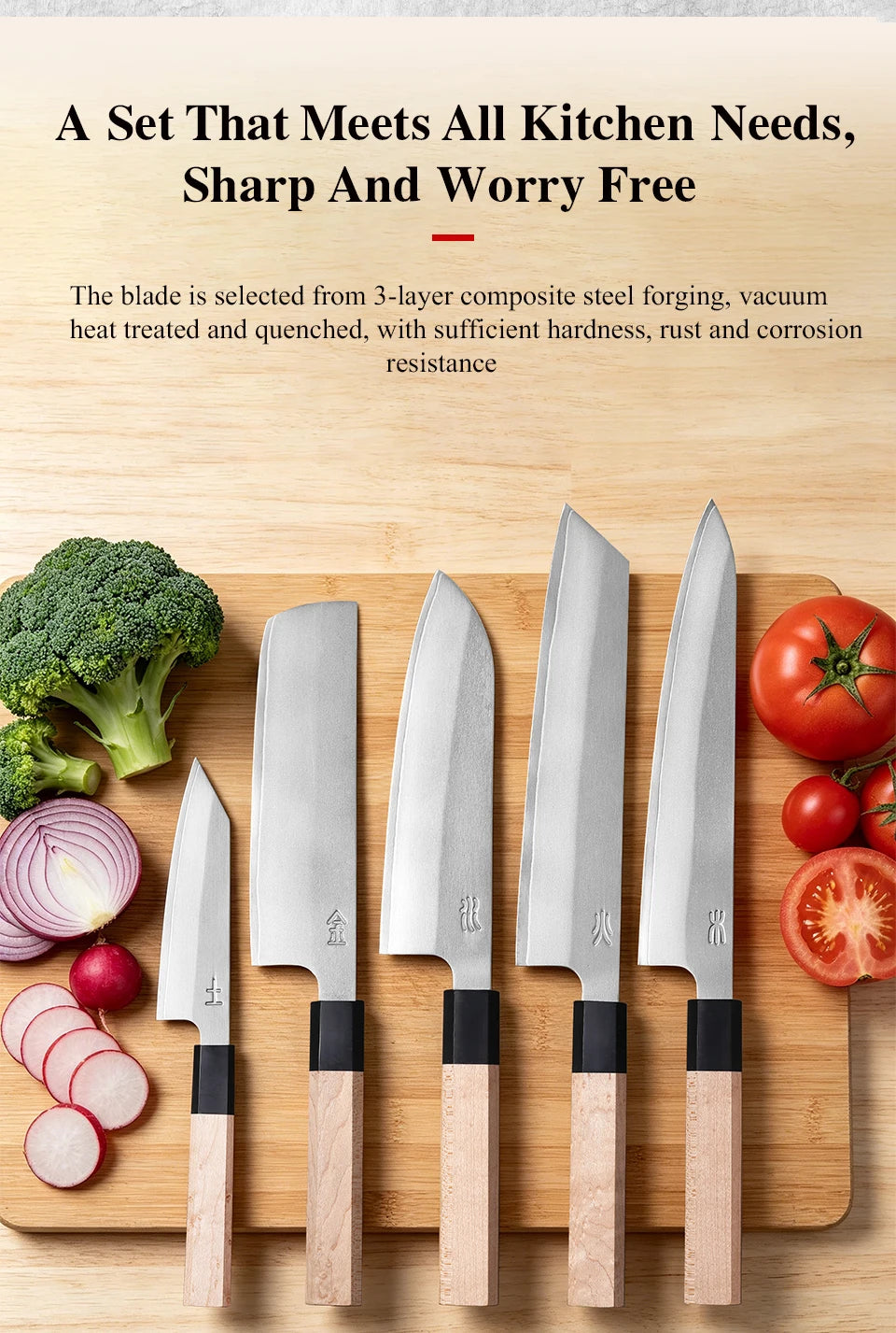 1pcs Or 5pcs Japanese Style Knives Layer Composite