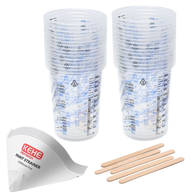 50pcs 600ml Disposable Clear Plastic Paint Mixing Cups