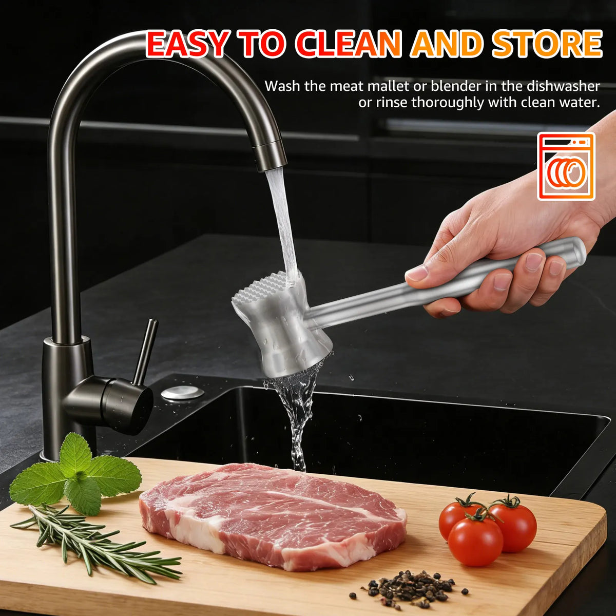 Meat Tenderizer Hammer Double-Sided Meats Hammer Stainless