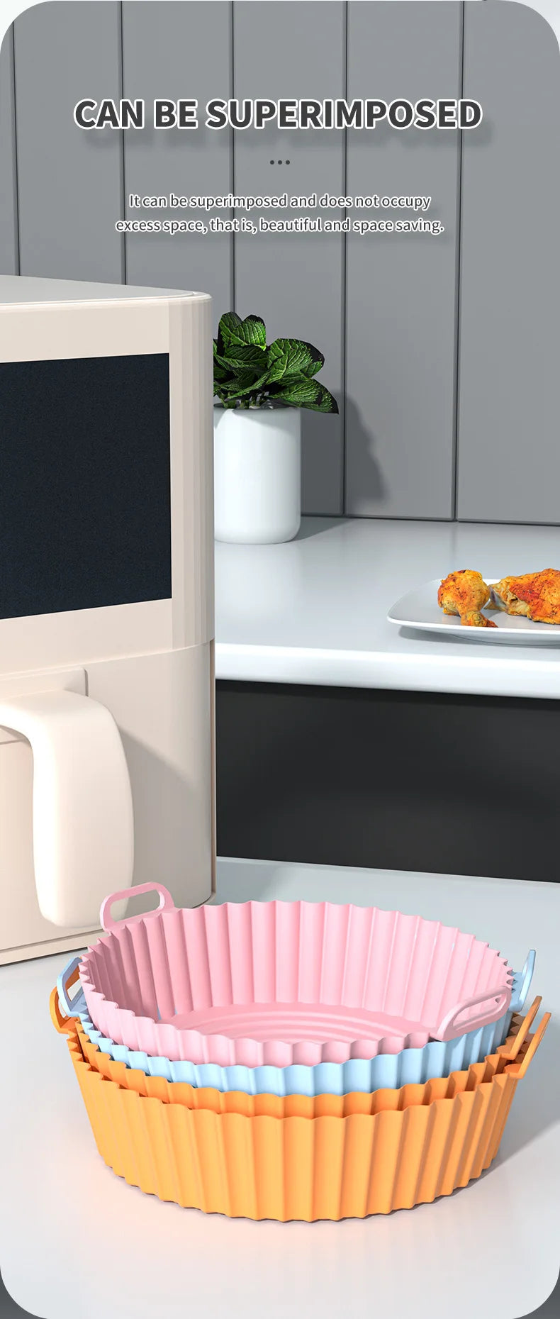 1pcs Air Fryer Silicone Basket Silicone Mold Airfryer