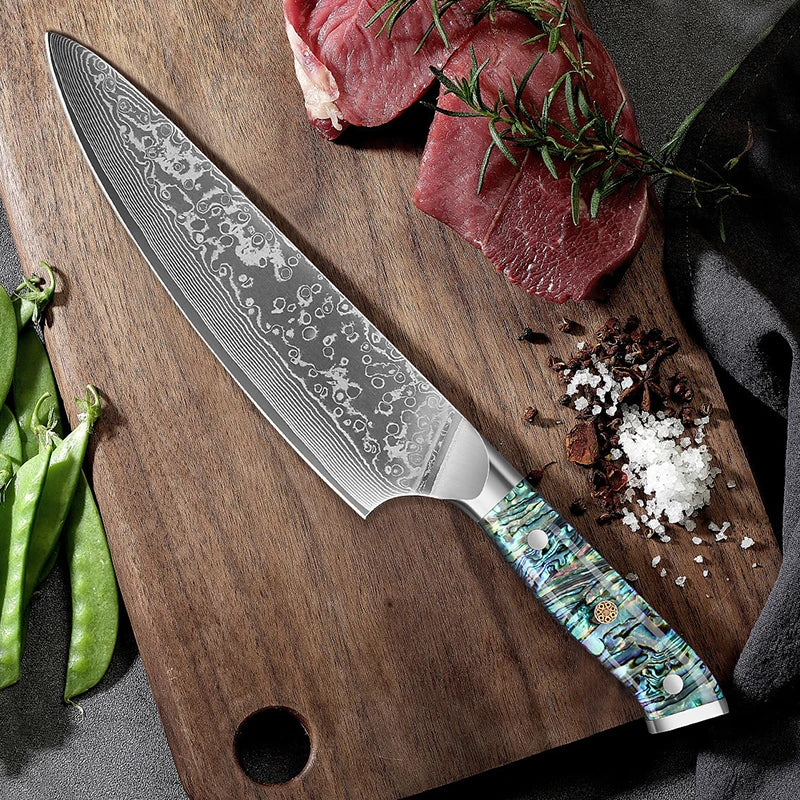 1-7 Chef Knife Super Sharp Japanese Damascus Steel