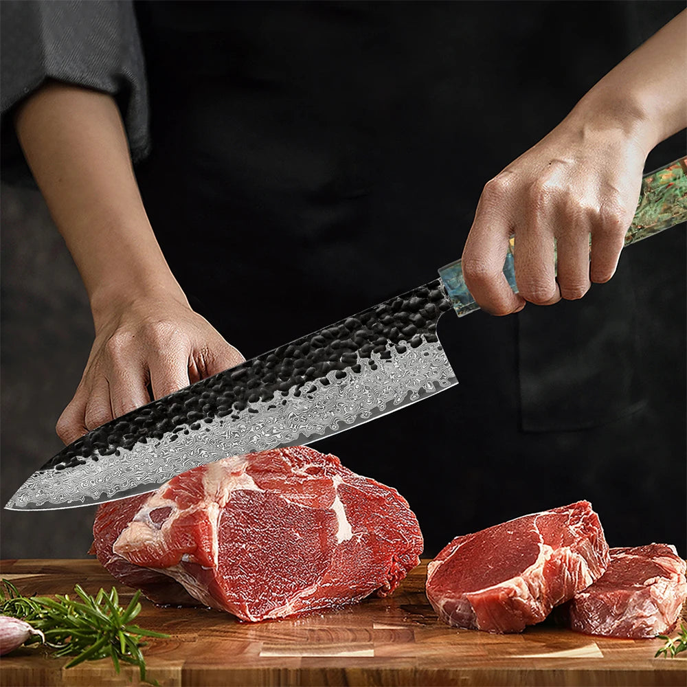 Professional Chef Knife Damascus Steel Slicing Knife Meat