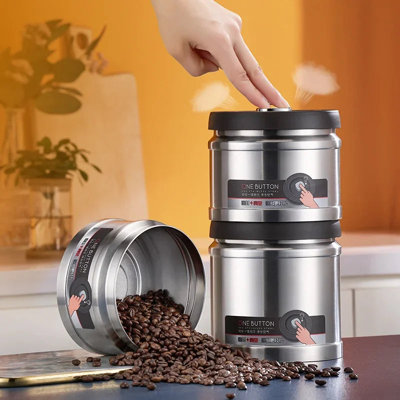 Vacuum Sealed Jug Coffee Beans Stainless Steel Airtight