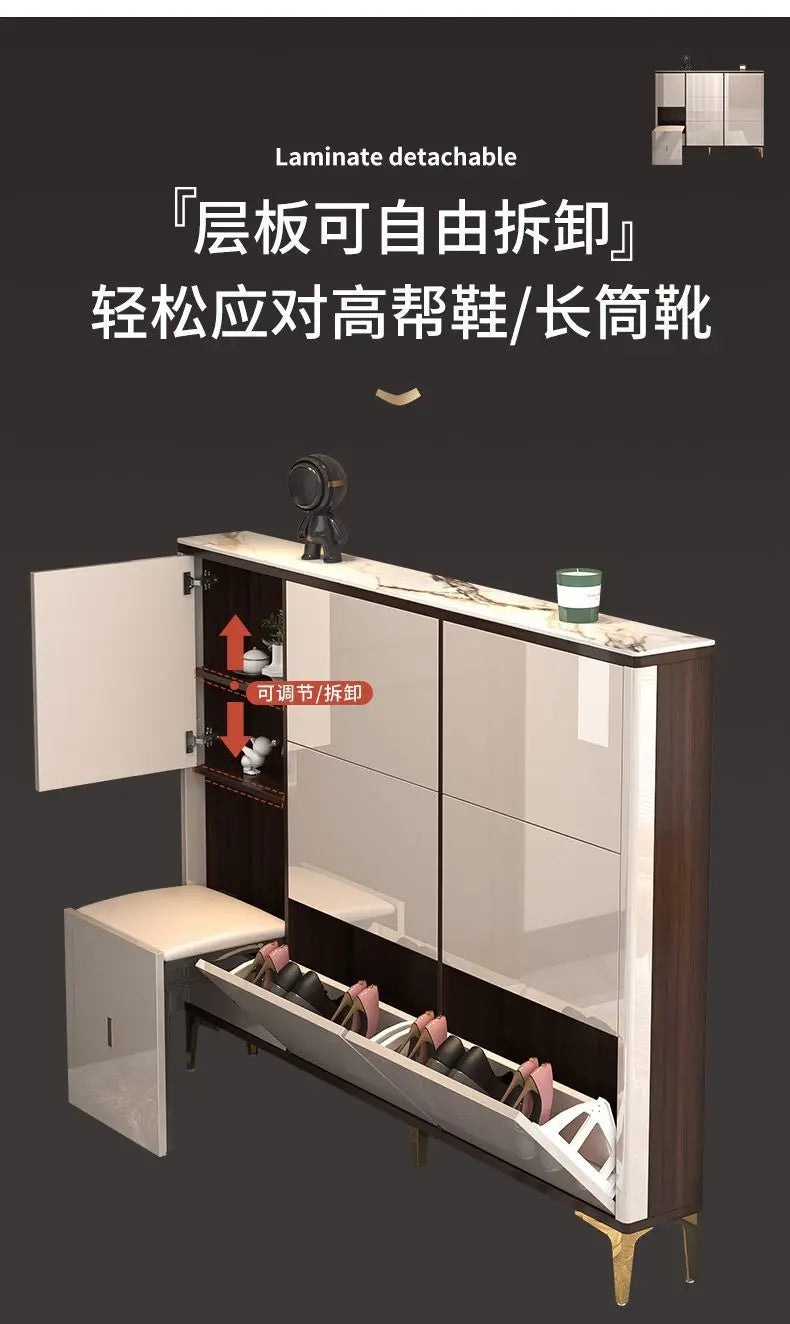 Luxury Ultra-Thin Shoe Cabinet Organizer Storage Living Room