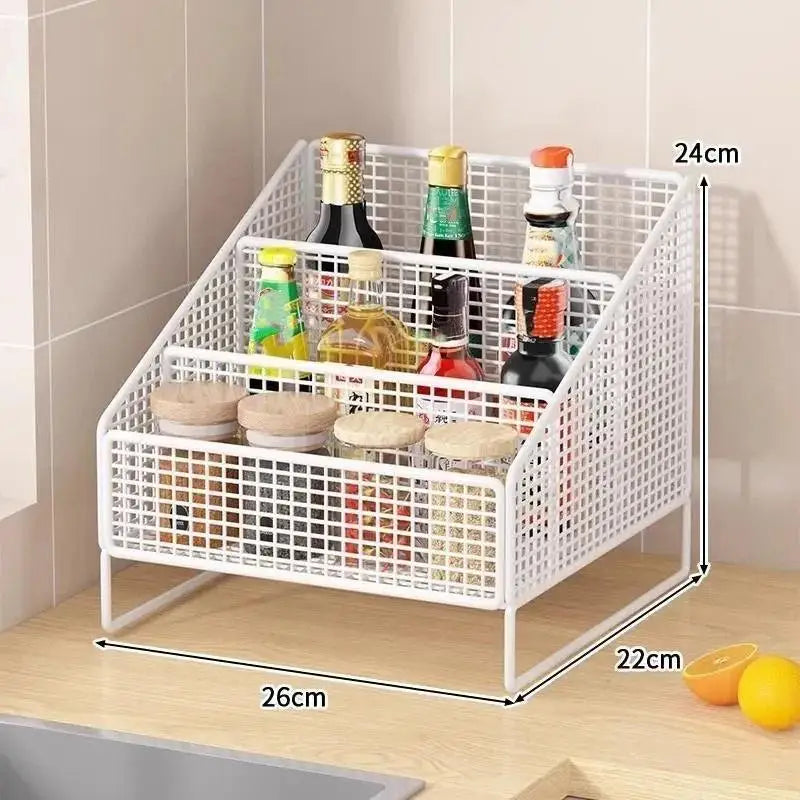 Sturdy Countertop Organizer Metal Basket Organizer Shelf Storage