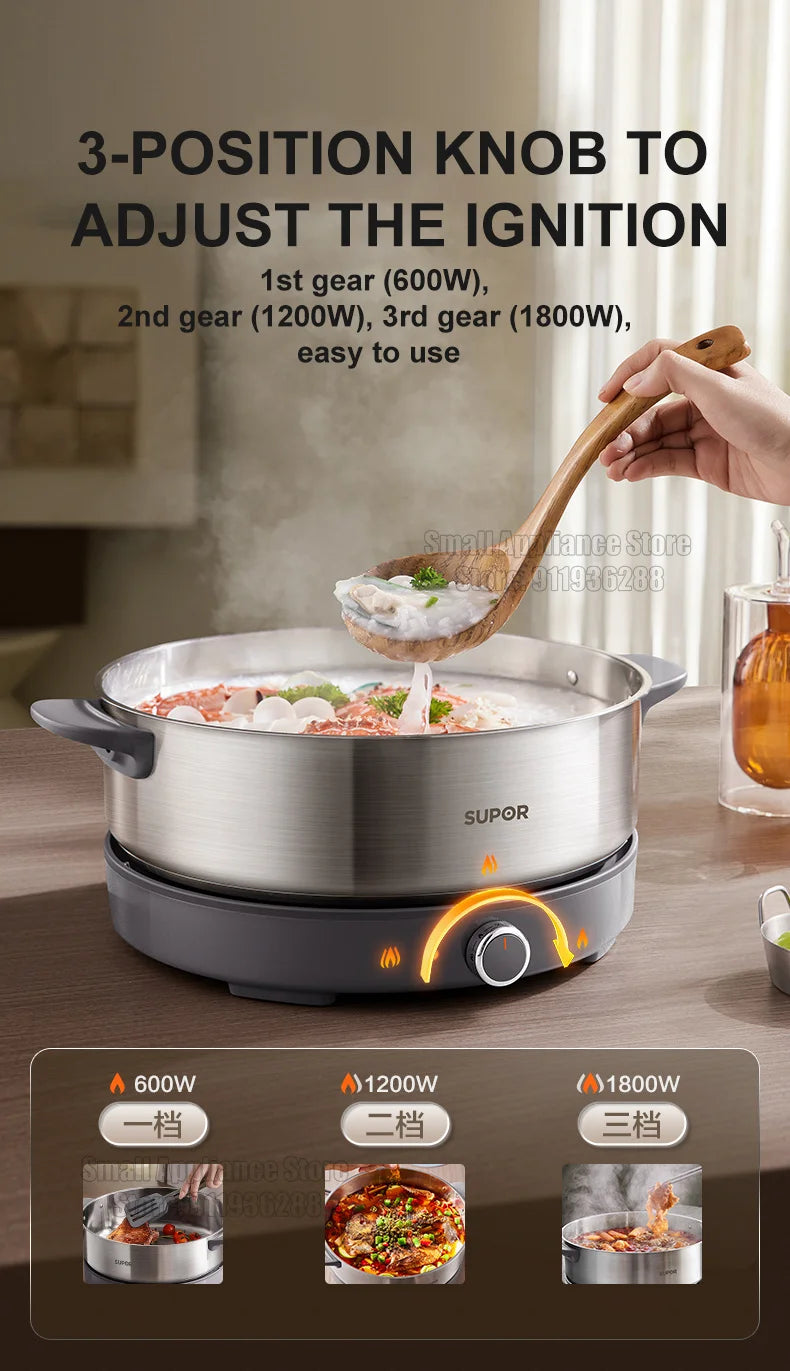 Supor 220v Multi Cookers Split Electric Pot 1-7