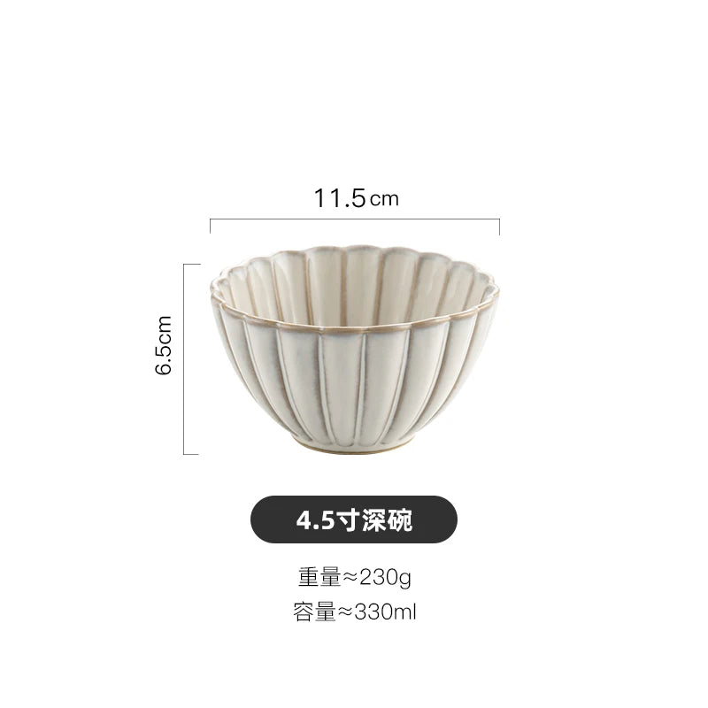 Nordic White Bowls Dinner Plates Ceramic White Glaze