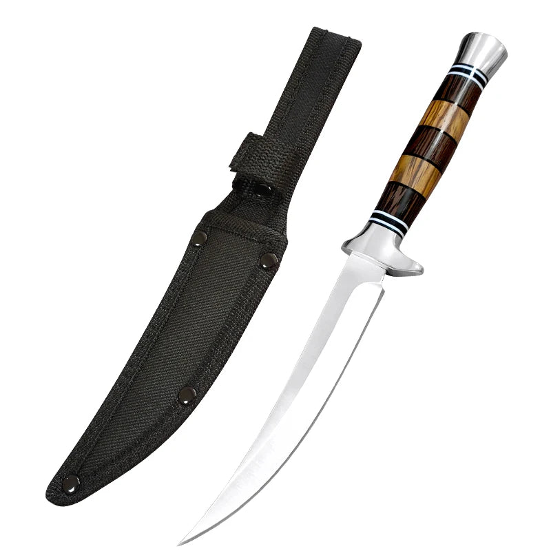 Stainless Steel Chef Knife Professional Boning Cleaver Wood