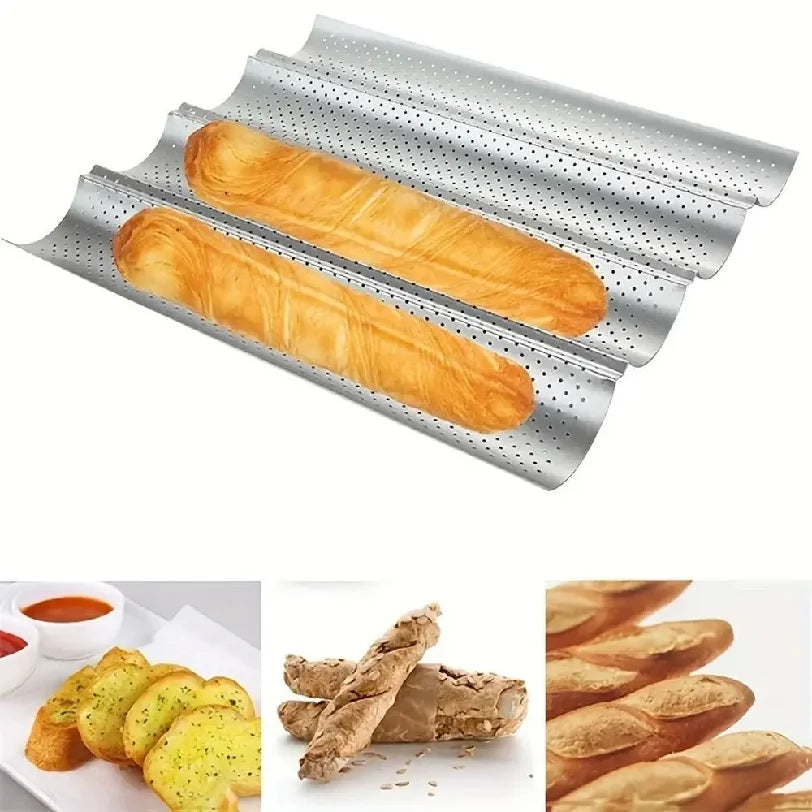 Nonstick Baguette Baking Tray 2/4 Grooves Bakeware Baguette
