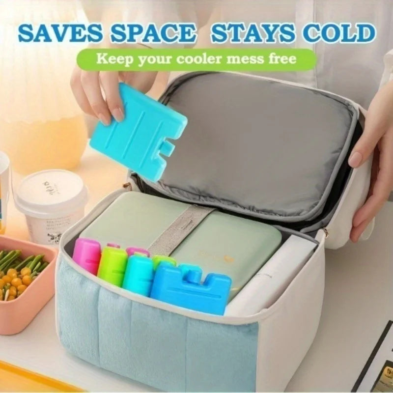 1/8pc Reusable Gel Ice Blocks Cooler Bag Stackable