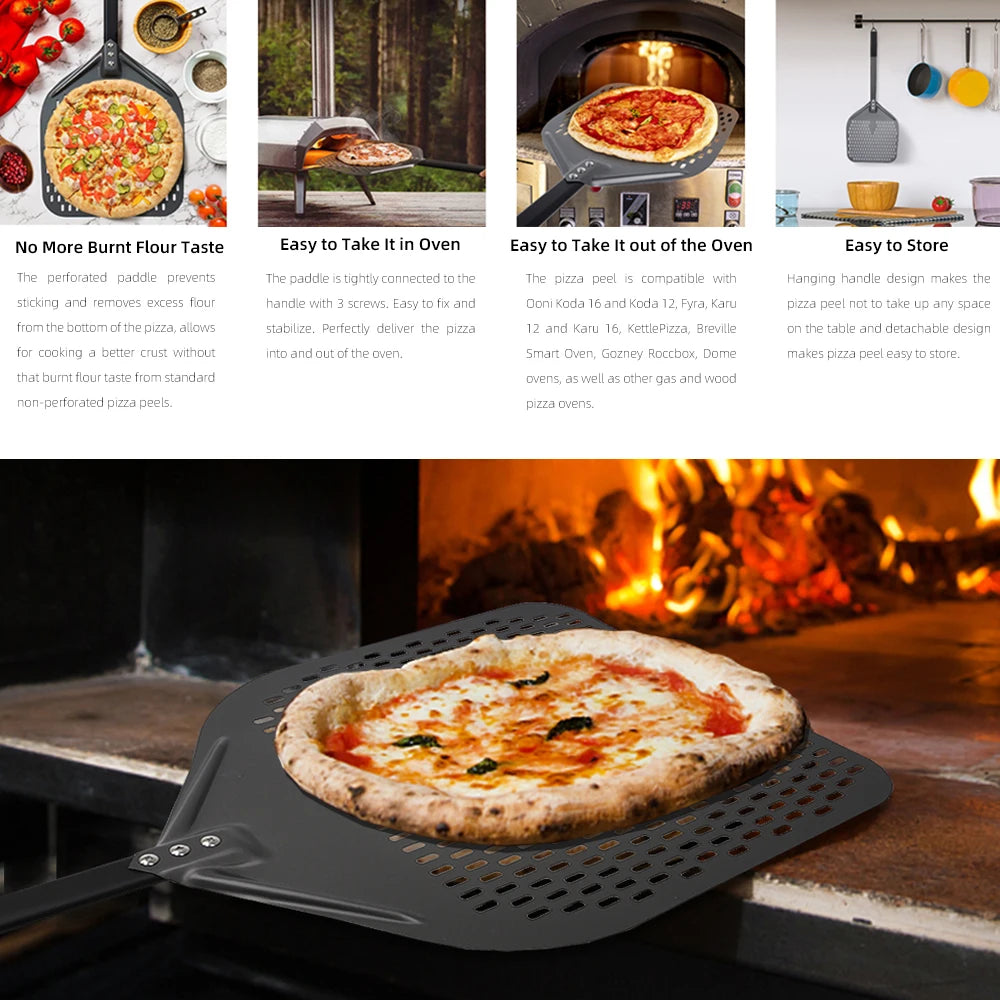 15 16 Inch Big Pizza Peel Perforated Shovel