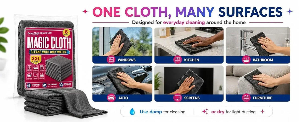 Pack Genie Magic Cleaning Cloth Microfiber Cleaning Cloths