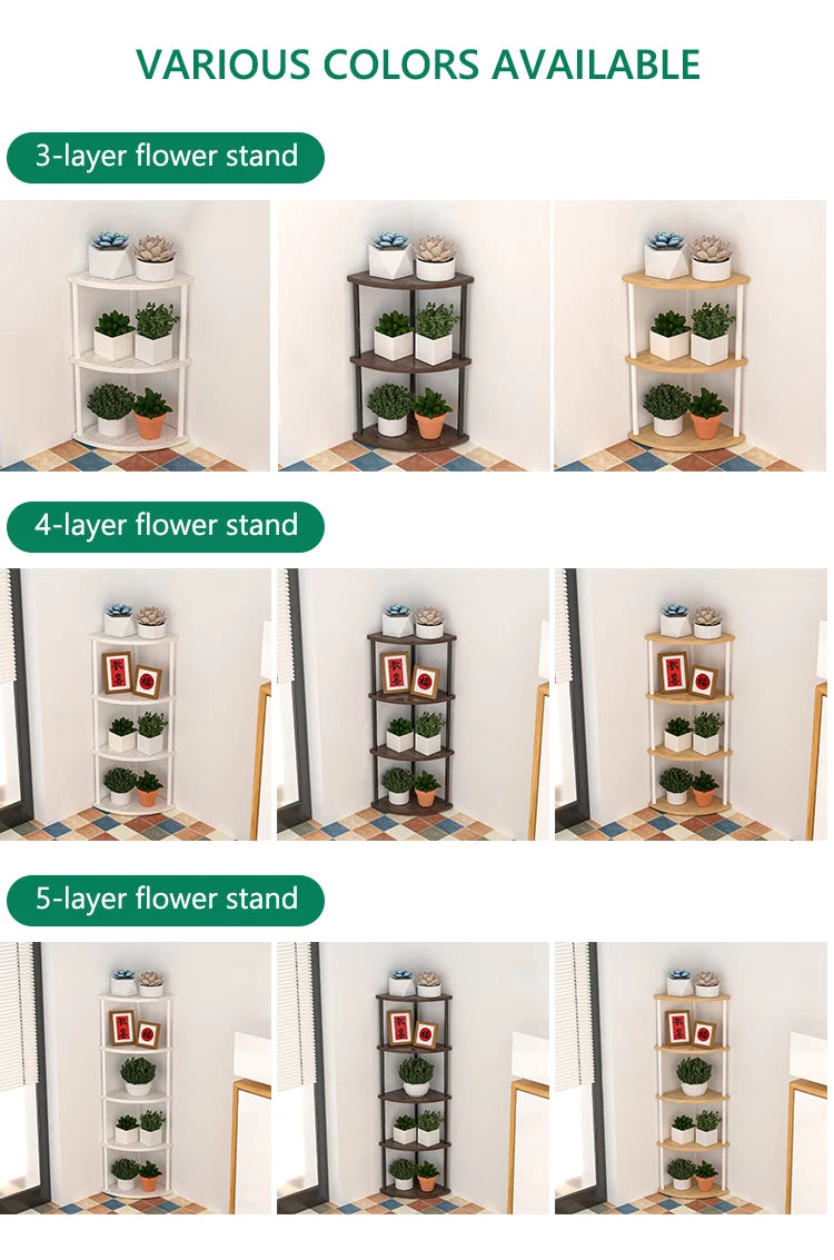 Multi-Layer Storage Rack Wall Corner Shelf Living