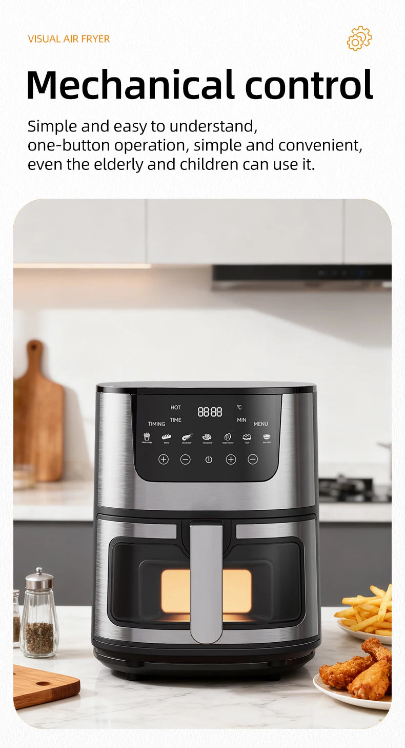 Divedeer 7l Visual Air Fryer - Large Capacity
