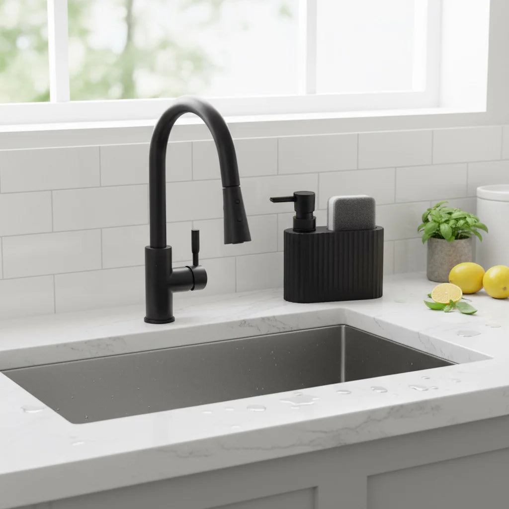 Dish Soap Dispenser Sponge Holder Refillable Dish Soap