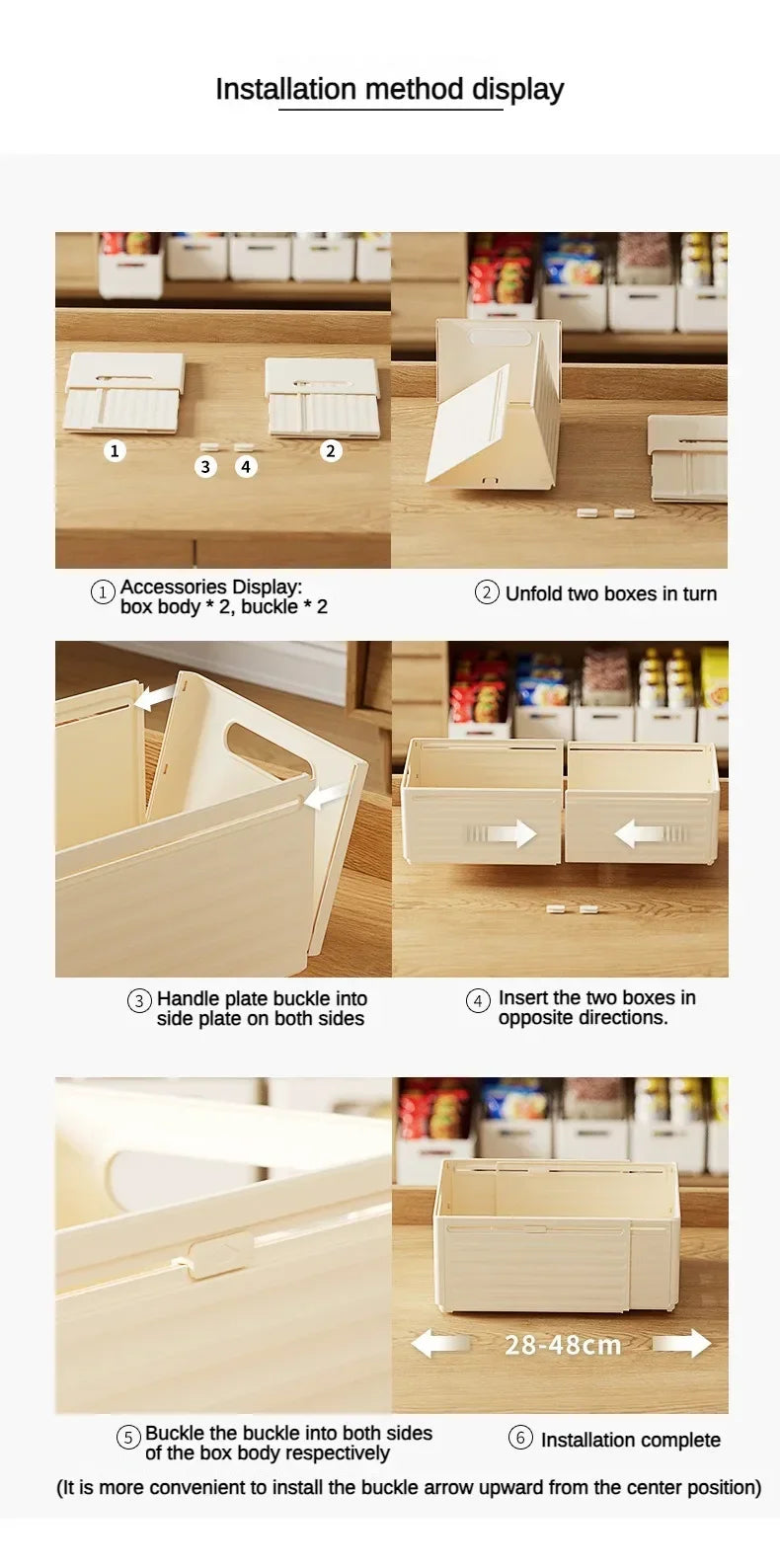 1pc Retractable Drawer Organizer Length Adjustable Cabinet