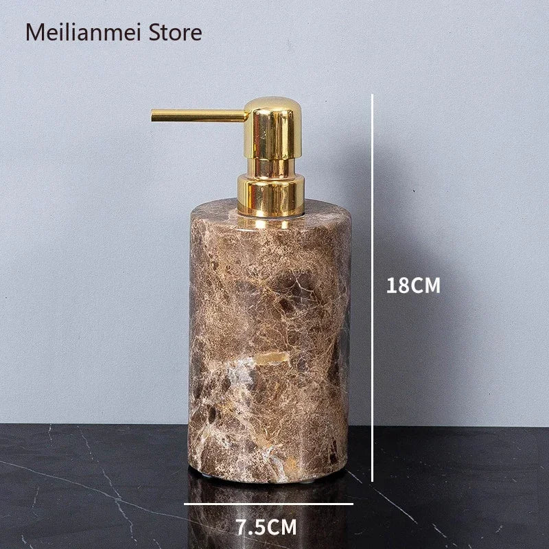 Dark Natural Marble Bathroom Brown Luxury Toothbrush Holder