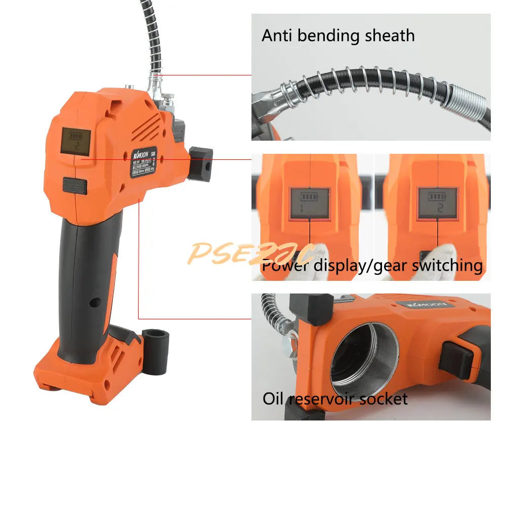 High-Voltage Charging Lithium-Ion Electric Grease Gun
