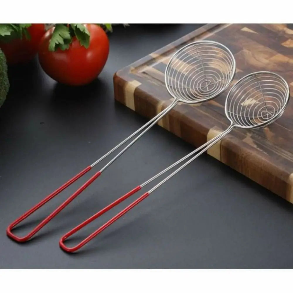 Durable Red Handle Pearl Colander Stainless Steel Pearl